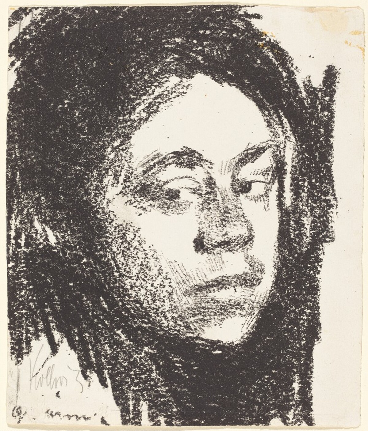 Self-Portrait, Three quarters Right (Selbstbildnis, dreiviertel nach Rechts) by Käthe Kollwitz