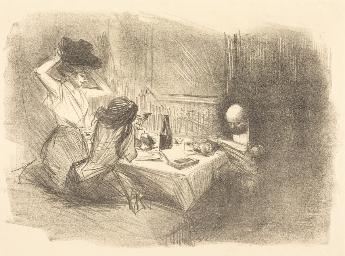 Le cabinet particulier (5e planche) (The Private Room) (fifth plate) by Jean-Louis Forain