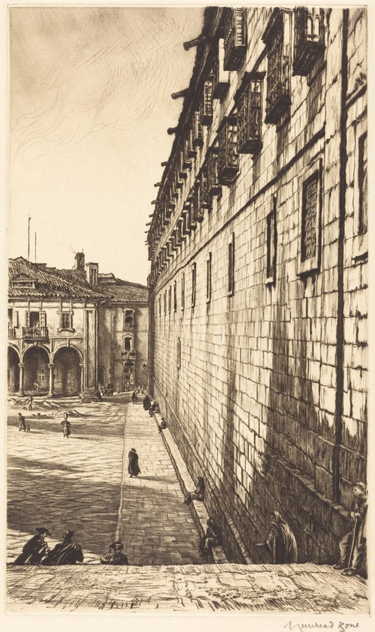 Convent of San Payo, Santiago de Compostela, Spain by Sir Muirhead Bone