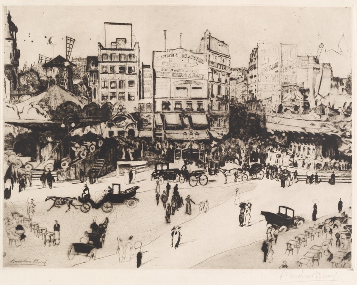 Place Blanche à Montmartre by Anselmo Bucci