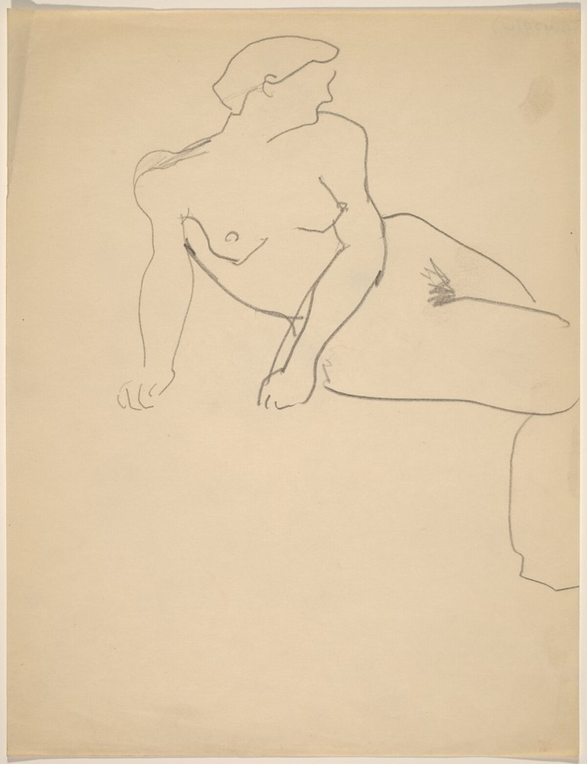 Seated Female Nude, Torso Twisted to Right, Leaning on Fists by Mark Rothko