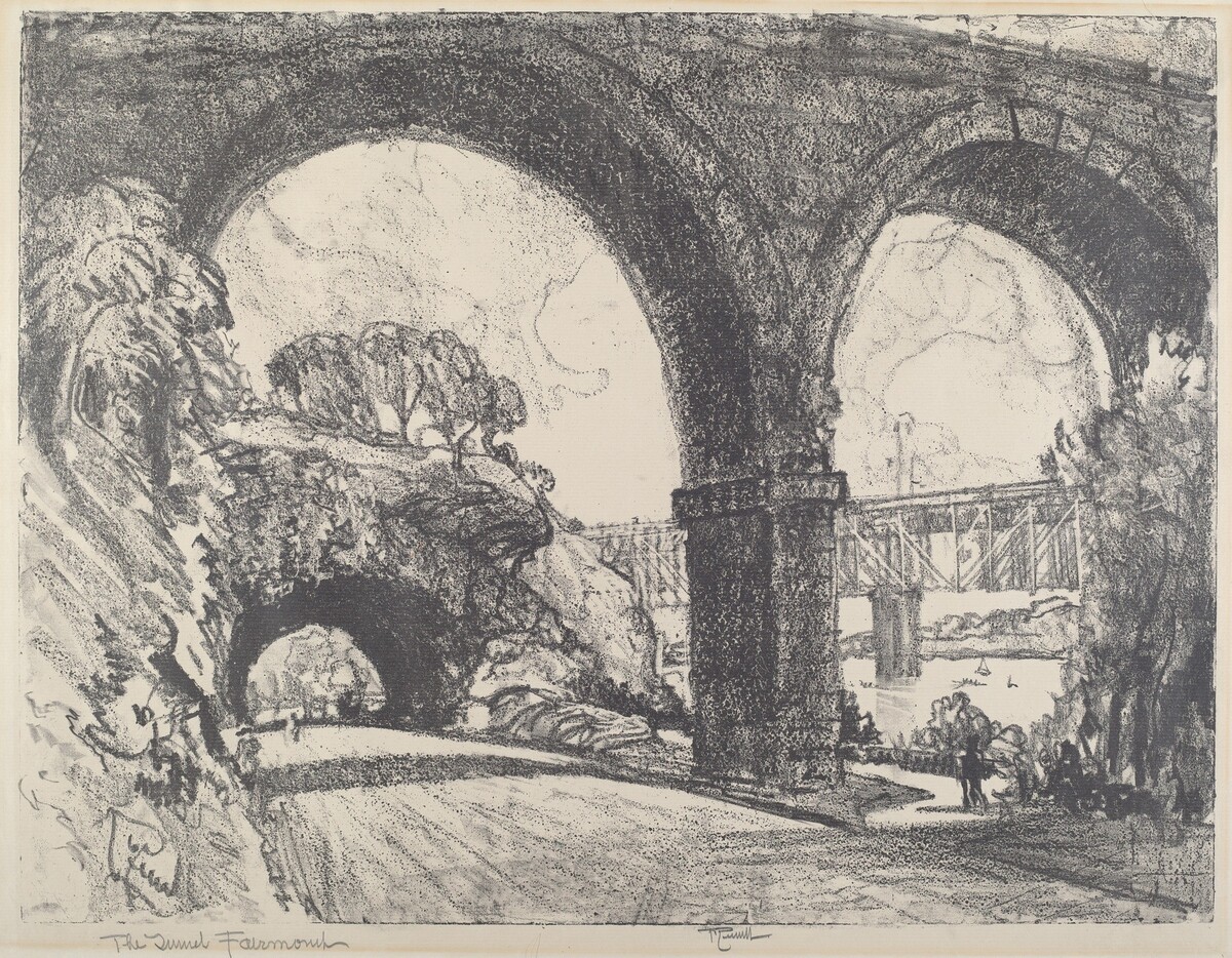 The Tunnel in the Park by Joseph Pennell