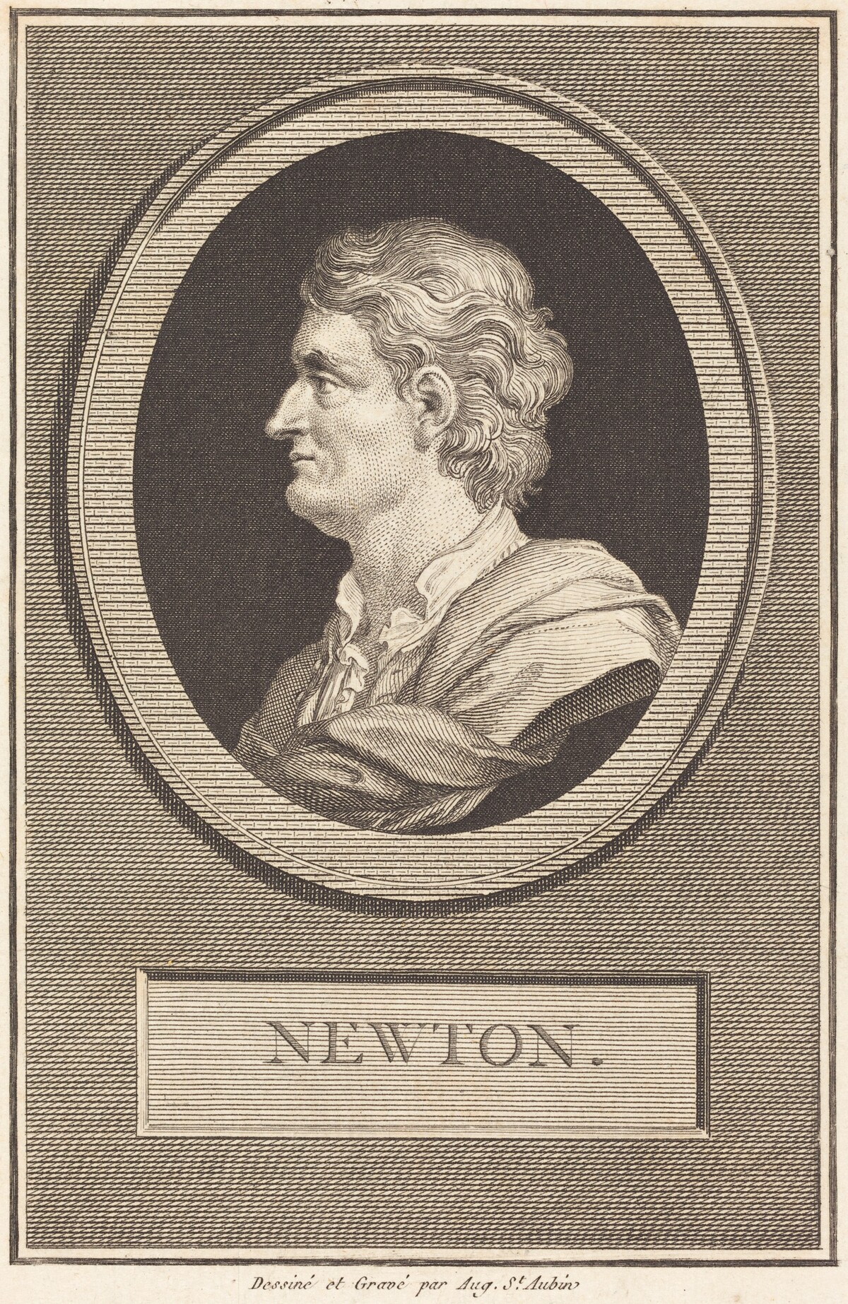 Isaac Newton by Augustin de Saint-Aubin