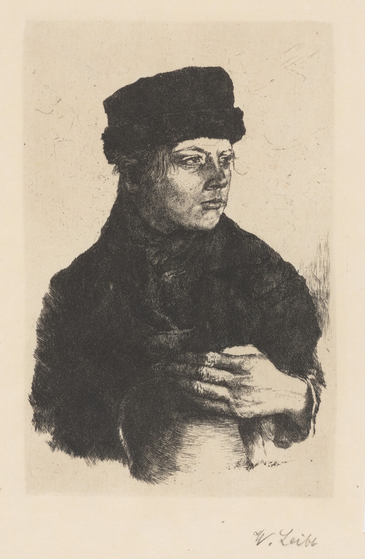 Peasant Boy with a Jug by Wilhelm Leibl