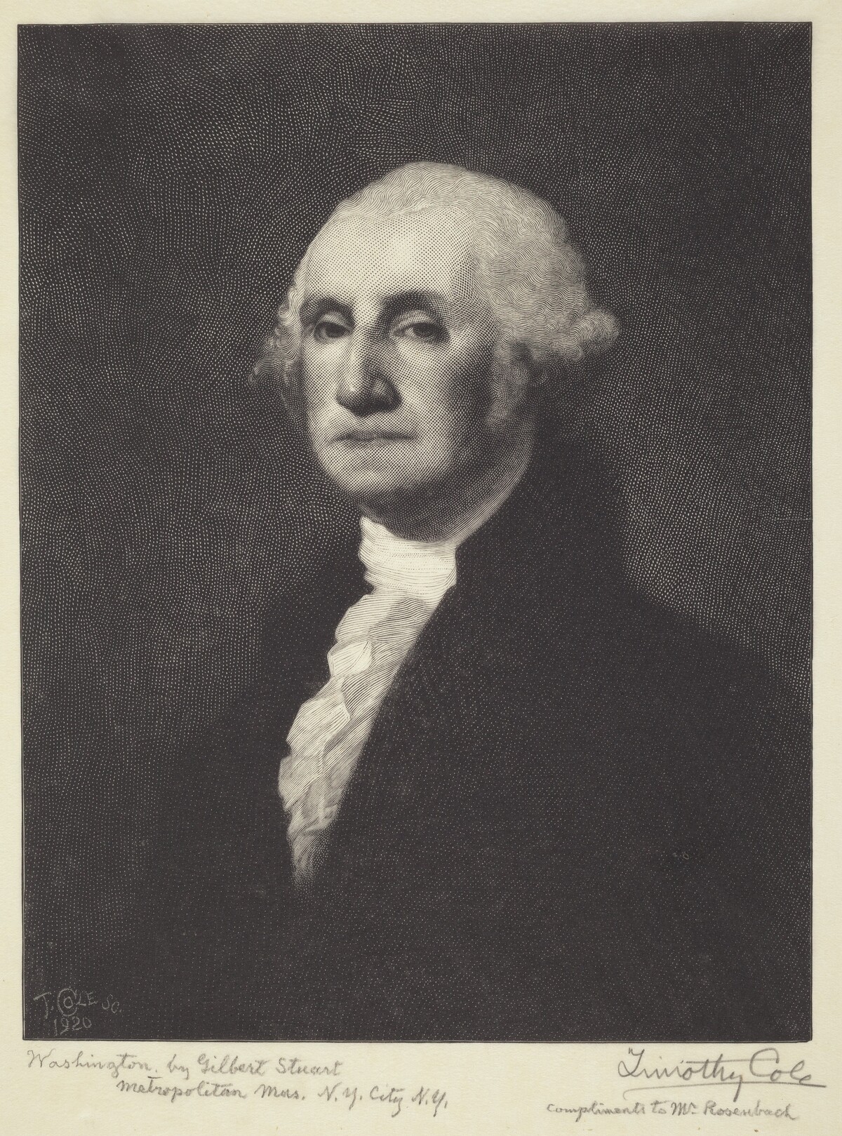 Washington by Timothy Cole after Gilbert Stuart