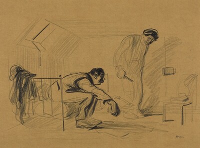 Two Men in an Attic
