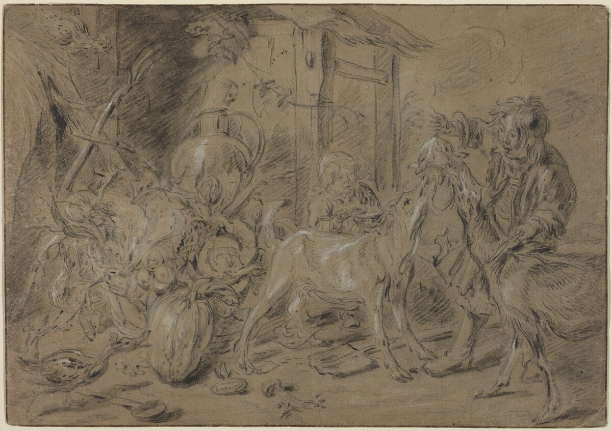 Still Life with Two Children Feeding Goats by Jan Fyt