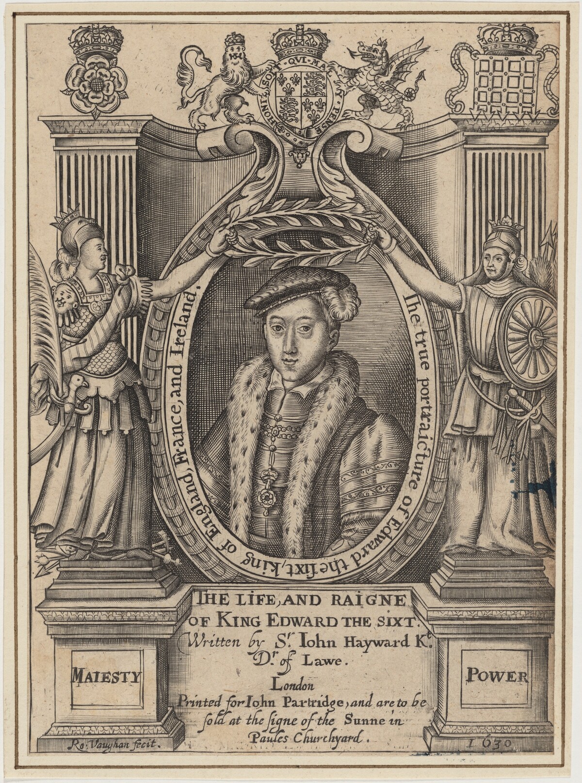 Title Plate to John Hayward, Life and Reigne of King Edward the Sixth by Robert Vaughan