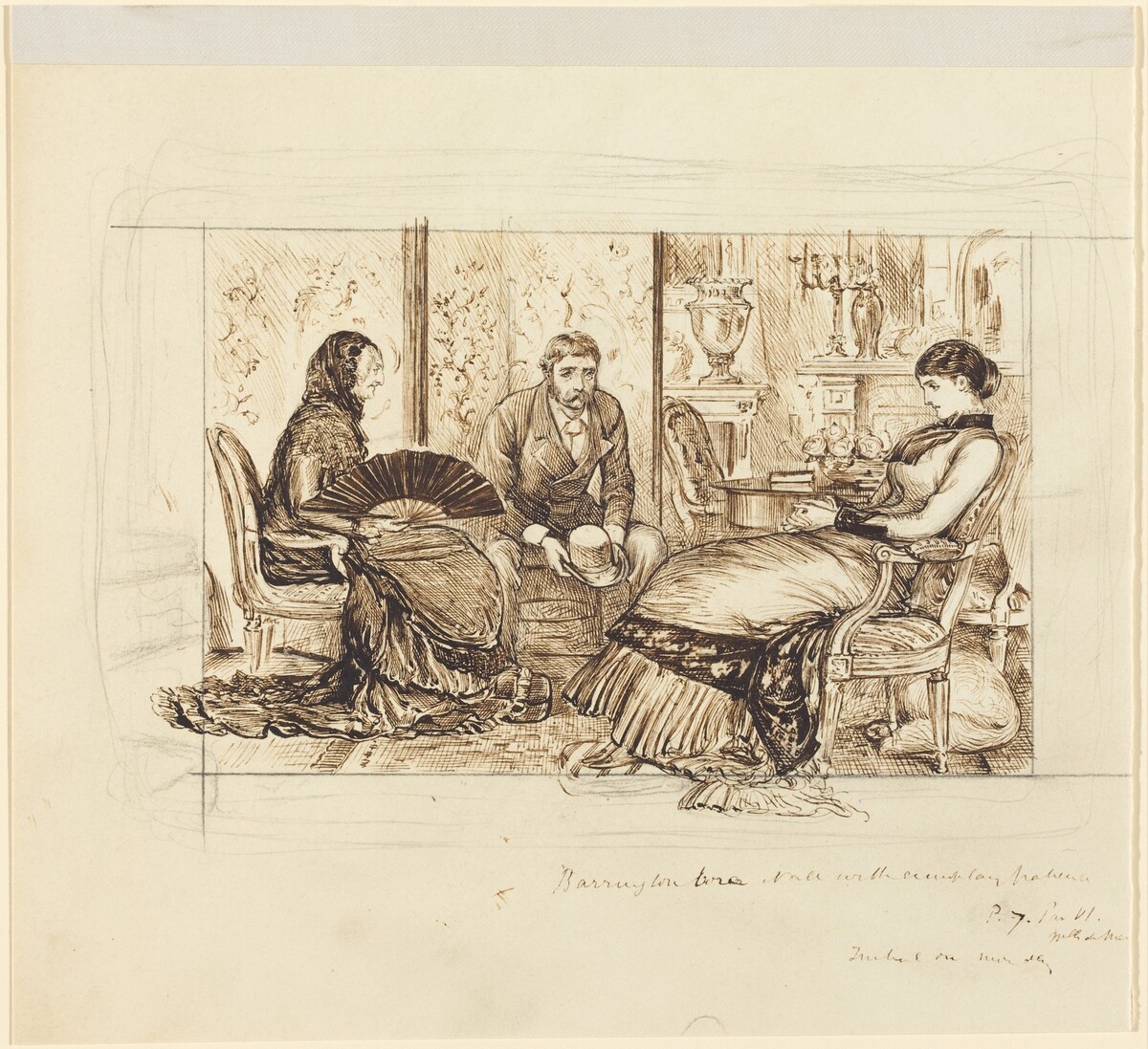 "Barrington bore it all with exemplary patience" by George Du Maurier
