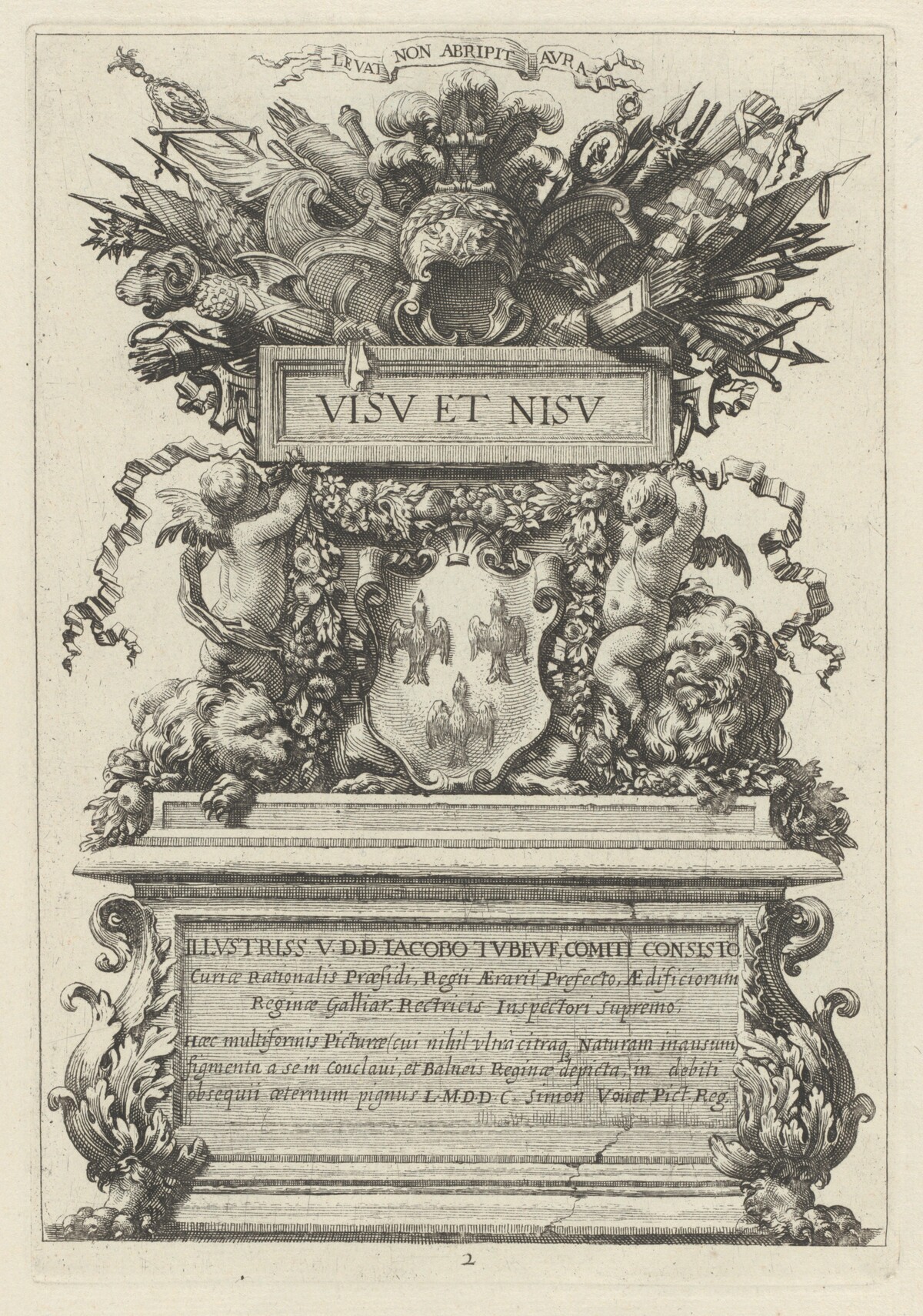 Frontispiece by Michel Dorigny, after Simon Vouet