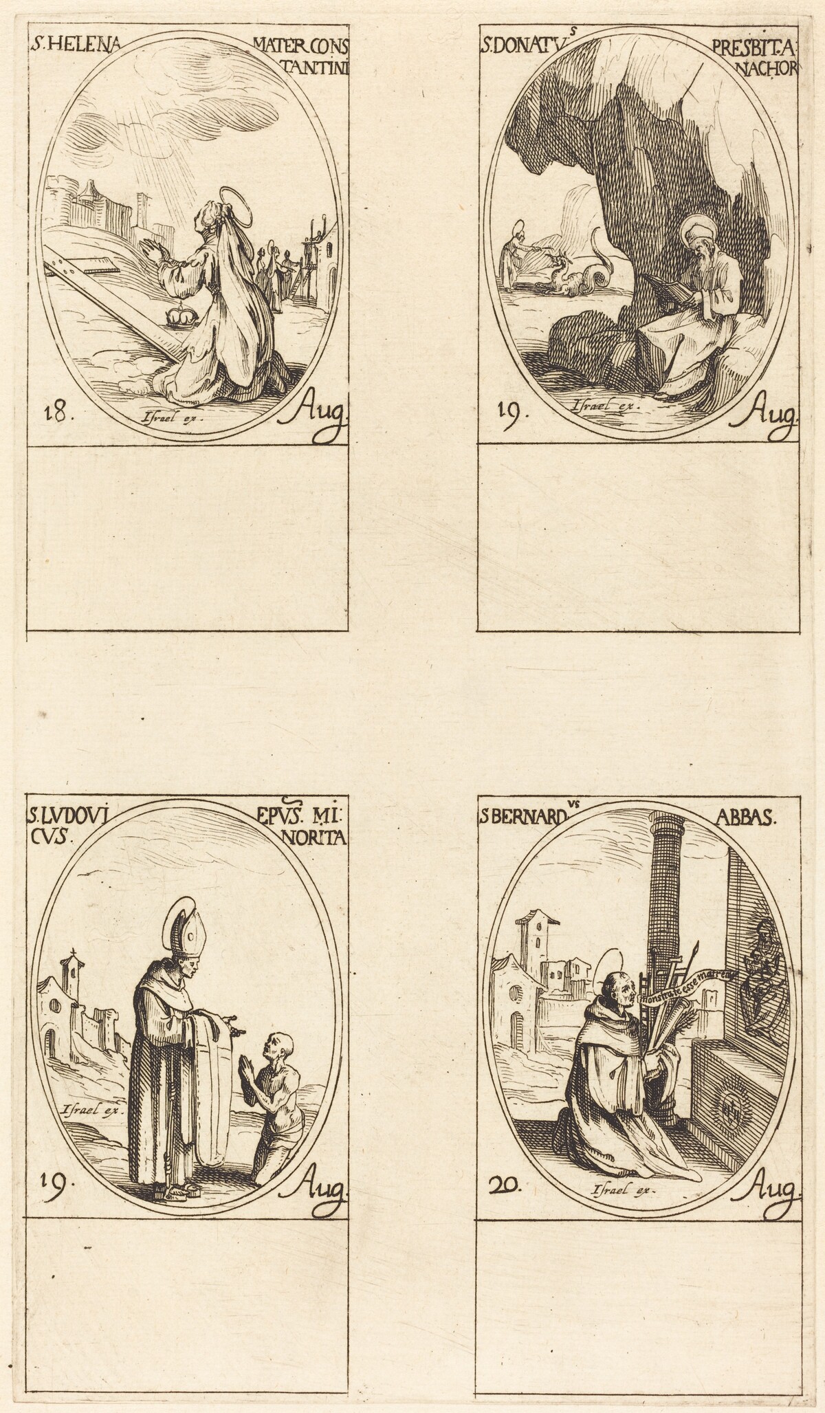 St. Helen; St. Donatus; St. Ludovicus, Bishop; St. Bernard by Jacques Callot