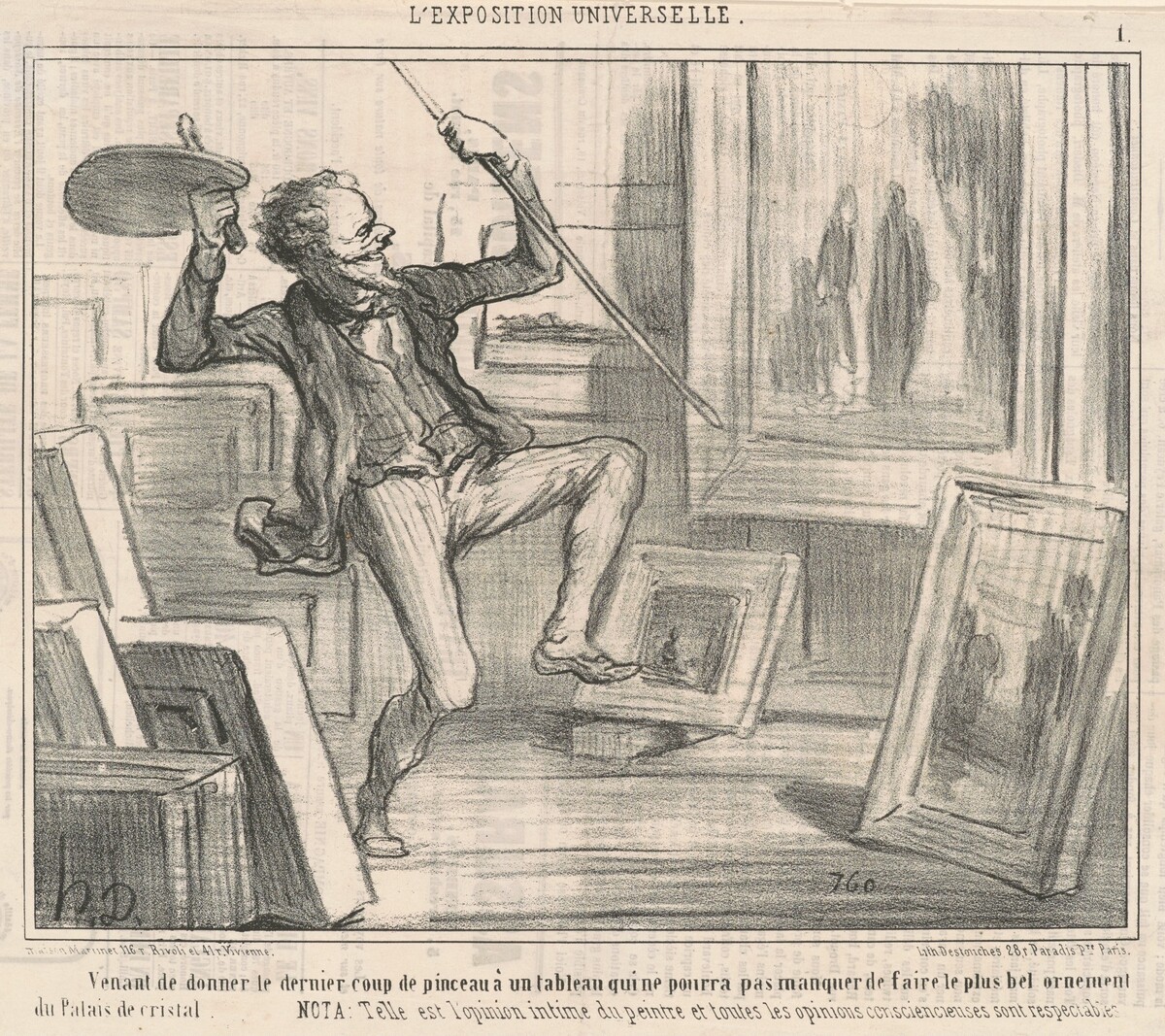 Venant de donner le dernier coup de pinceau ... by Honoré Daumier