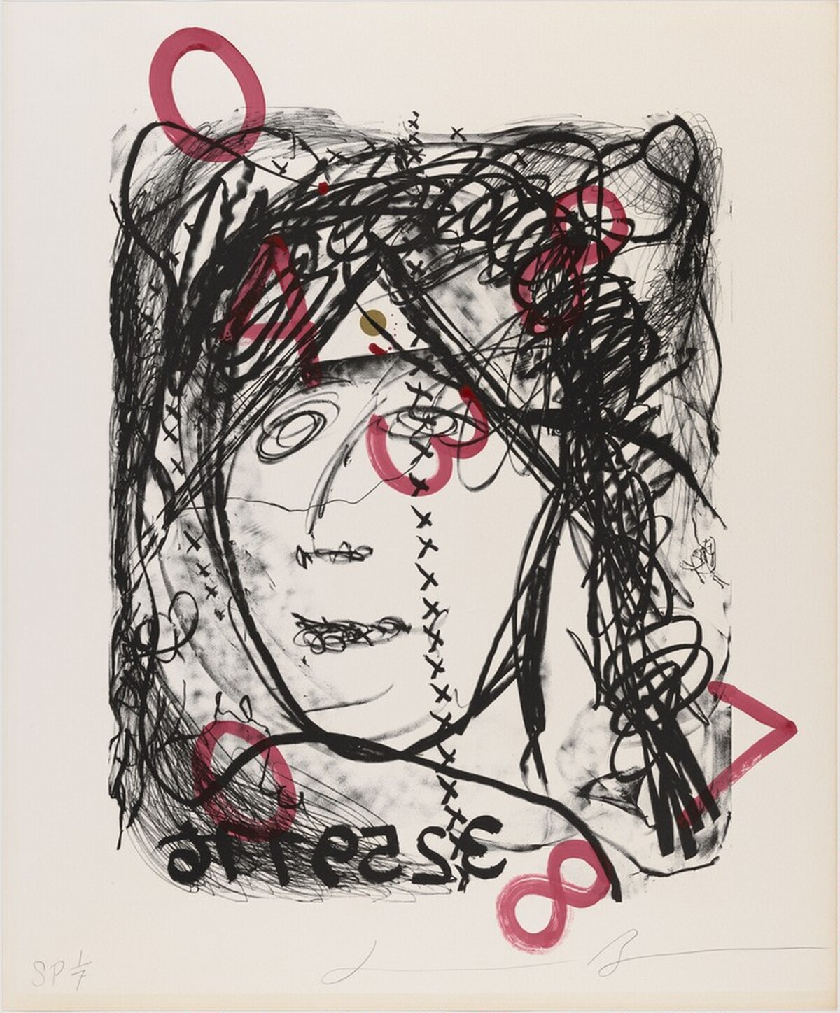 Self-Portrait with Gold Dot [special proof] by Jonathan Borofsky