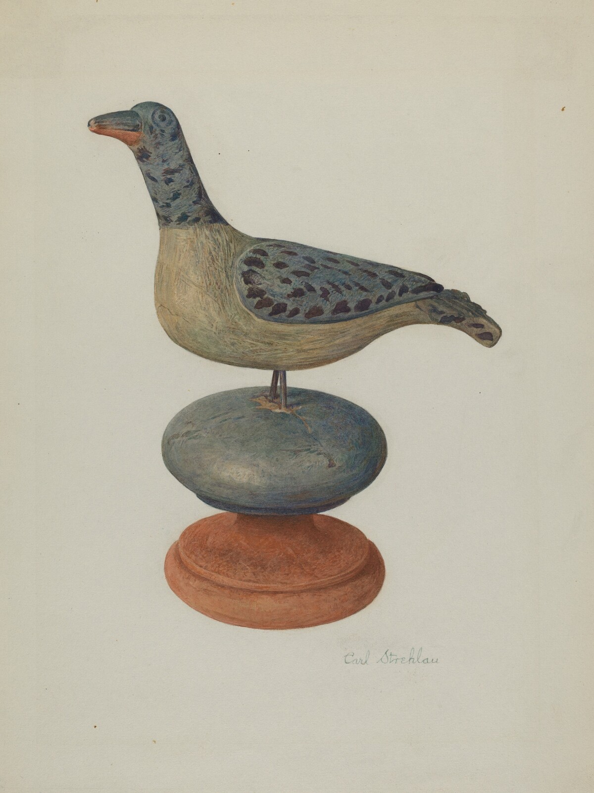 Pa. German Carved Bird by Carl Strehlau