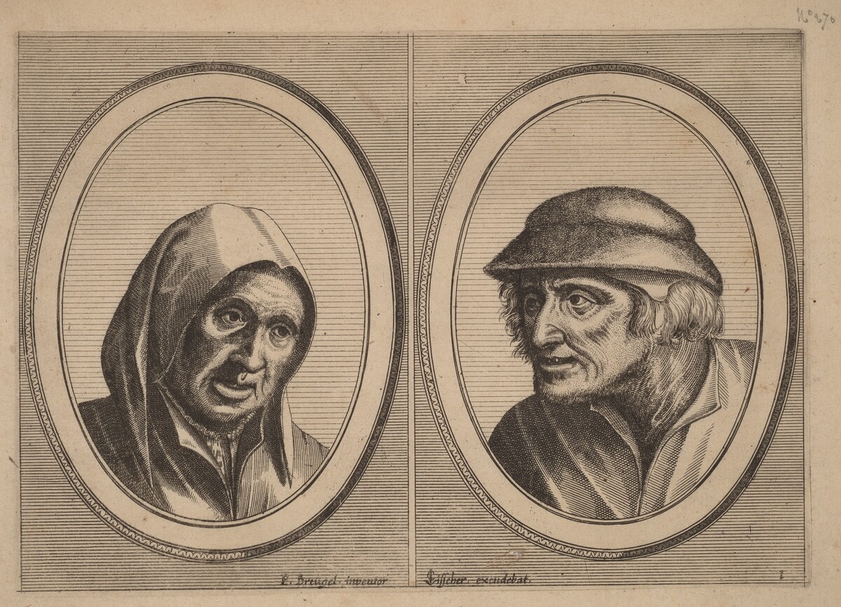 "Susanna Smuls" and "Leuye Joost" by Johannes and Lucas van Doetechum after Pieter Bruegel the Elder