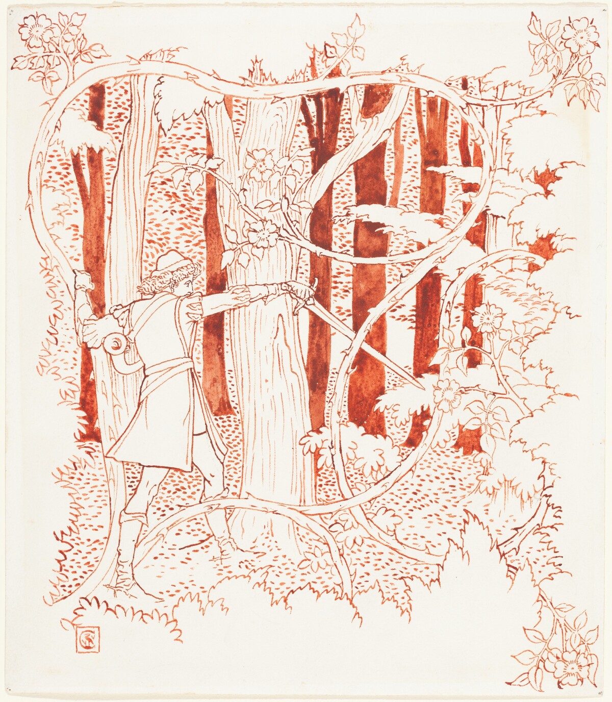 Prince Charming in the Forest by Walter Crane