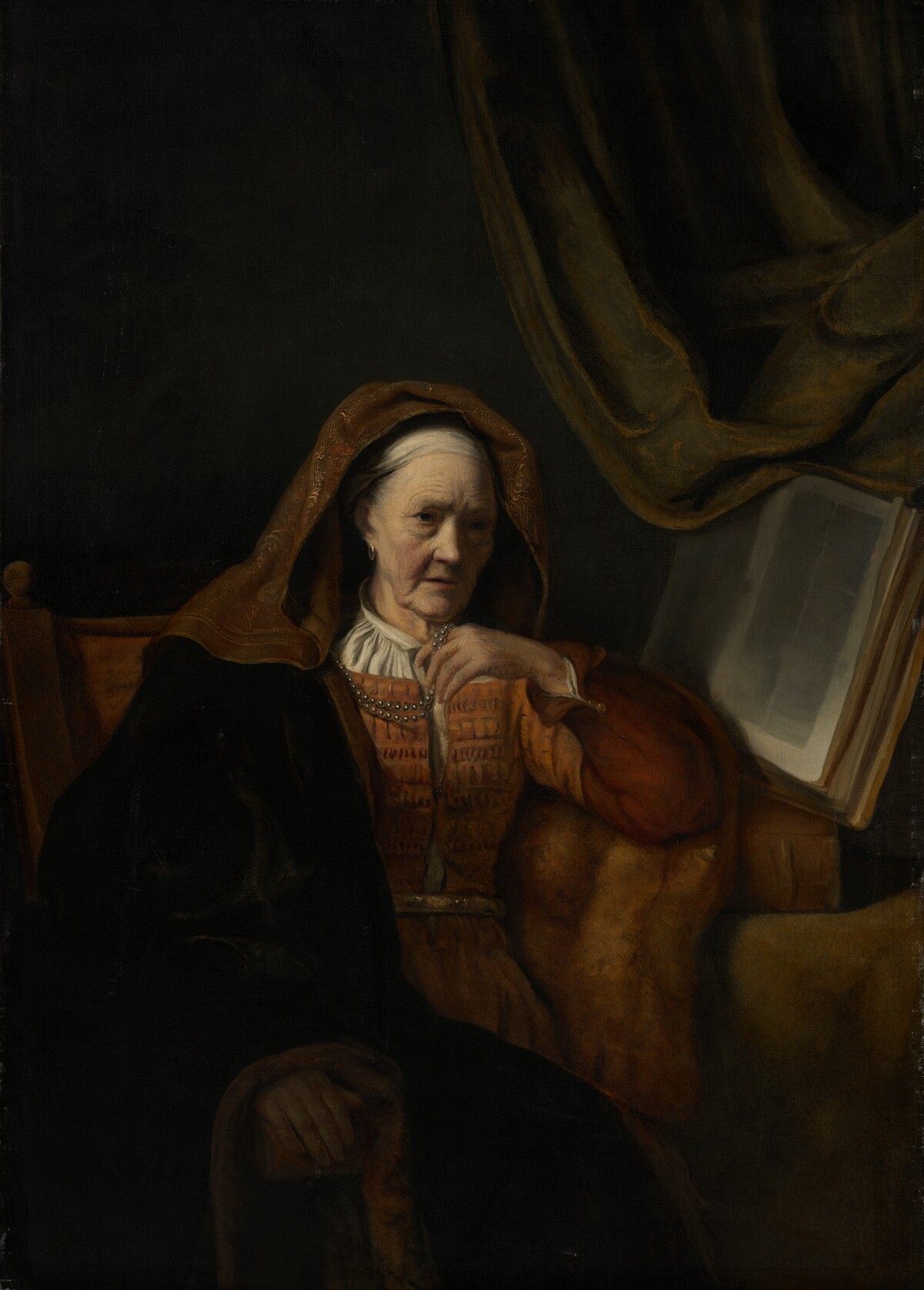 Woman with a Pearl Necklace by Cornelis Bisschop