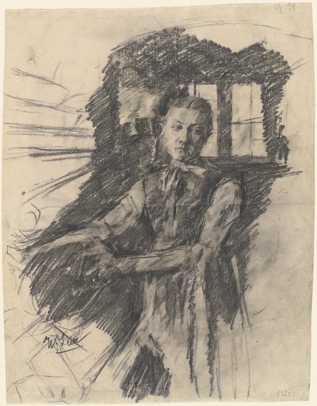 Malresl Working in the Kitchen by Wilhelm Leibl