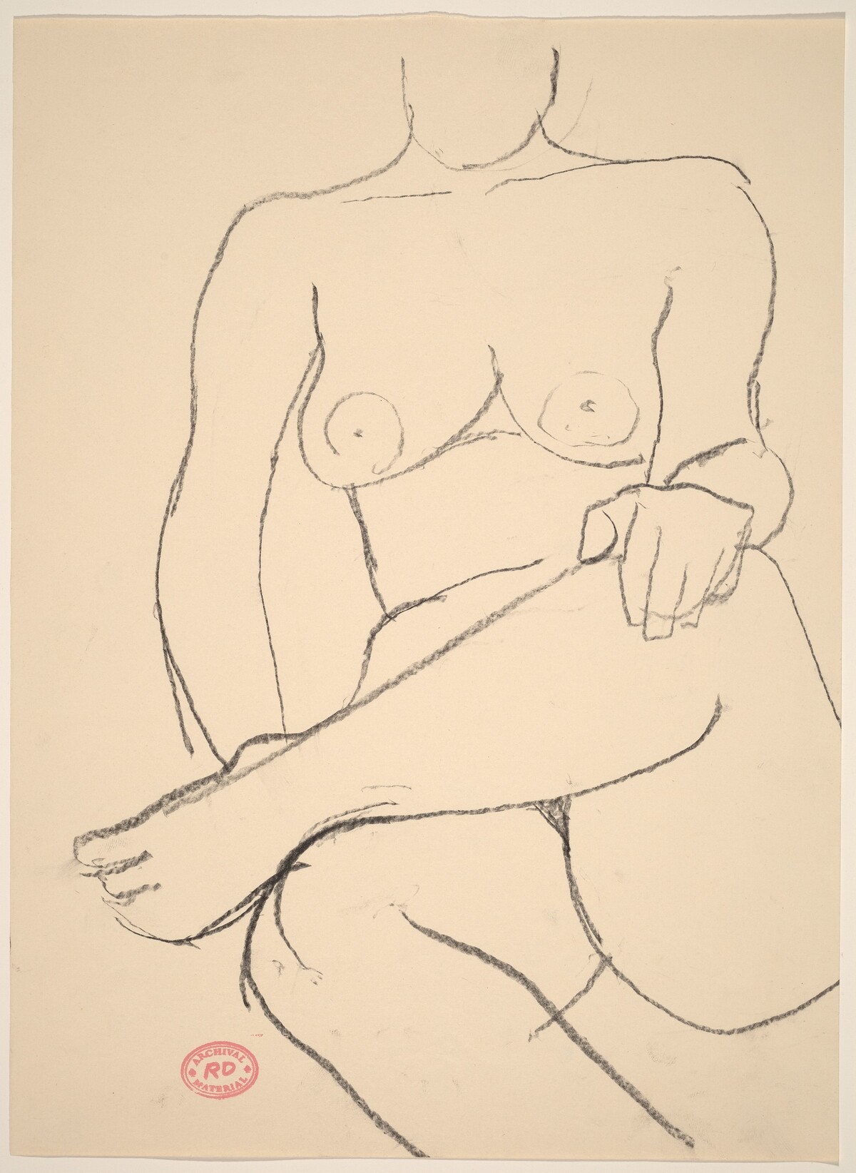 Untitled [seated nude crossing her leg] by Richard Diebenkorn