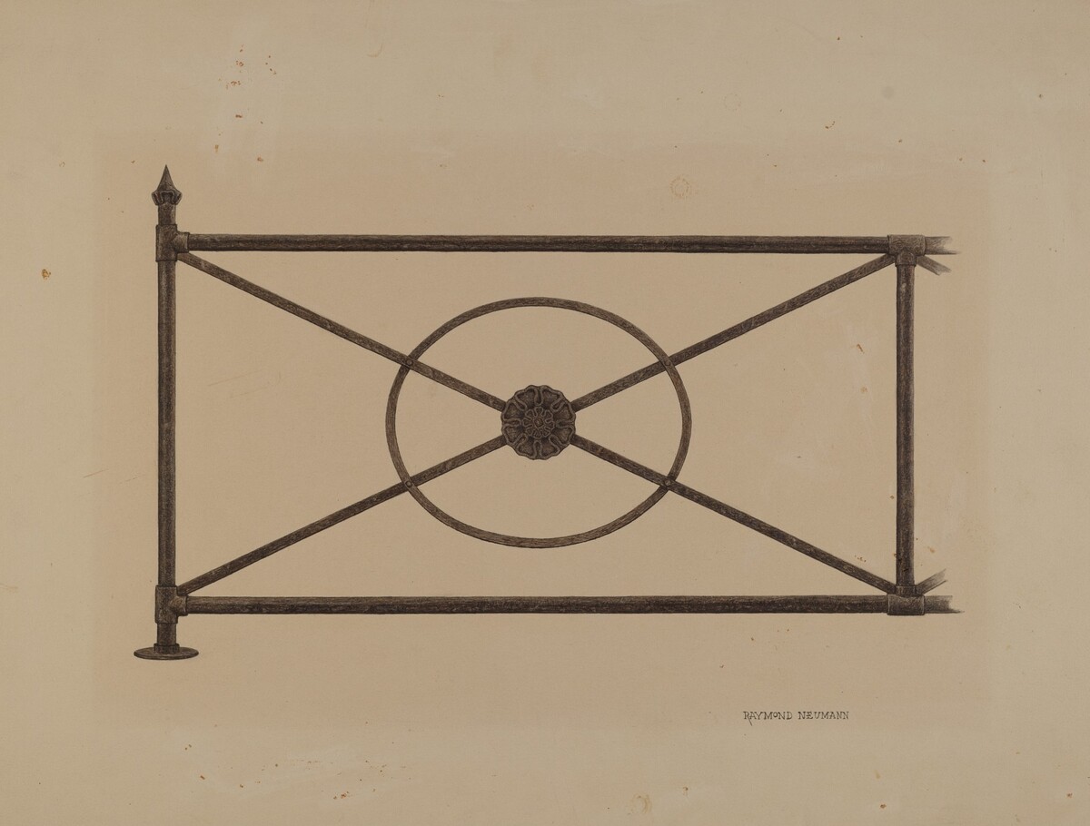 Balcony Railing with Cast Rosette by Raymond Neumann