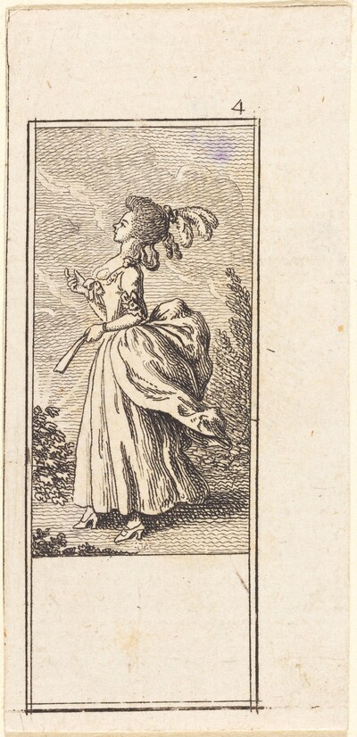 Girl with Fan, Facing Left