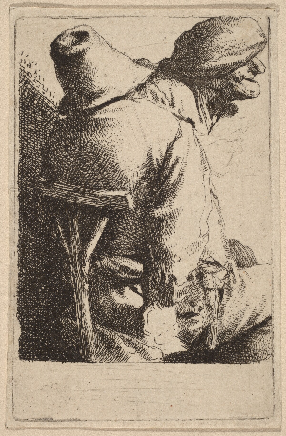 The Seated Peasant and His Wife by Cornelis Bega