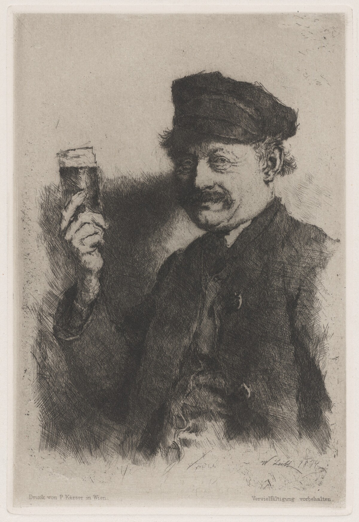 The Drinker (Portrait of Wirts Rauecker) by Wilhelm Leibl