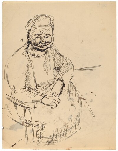 Elderly Woman Seated in Chair