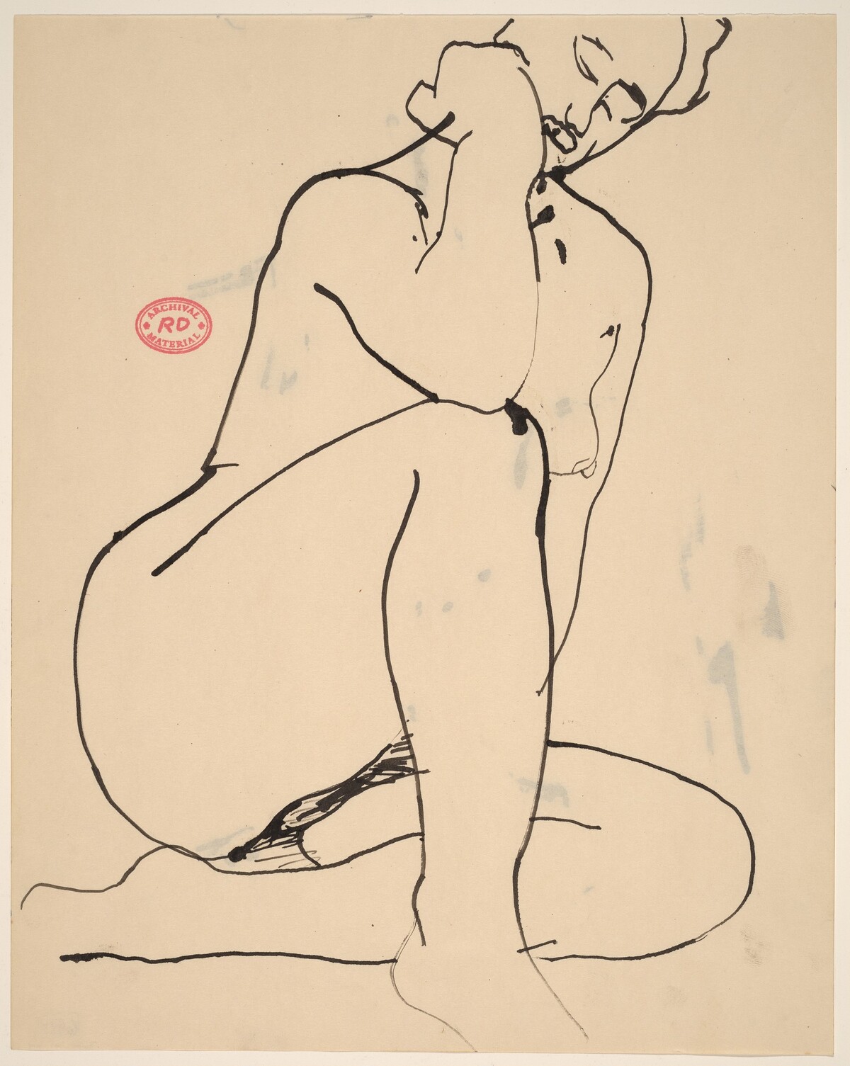 Untitled [seated nude resting her elbow on her knee] by Richard Diebenkorn