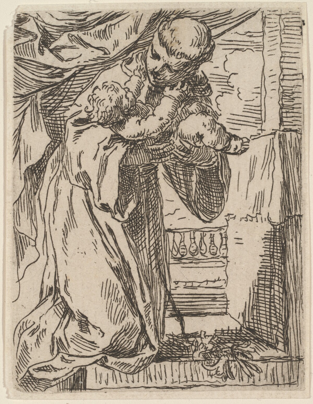 Saint  Anthony of Padua Holding the Christ Child by Simone Cantarini