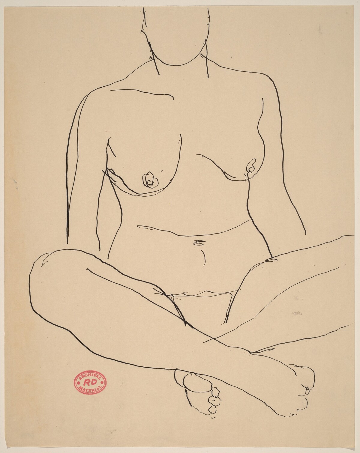 untitled [seated nude crossing her legs at the ankles] by Richard Diebenkorn