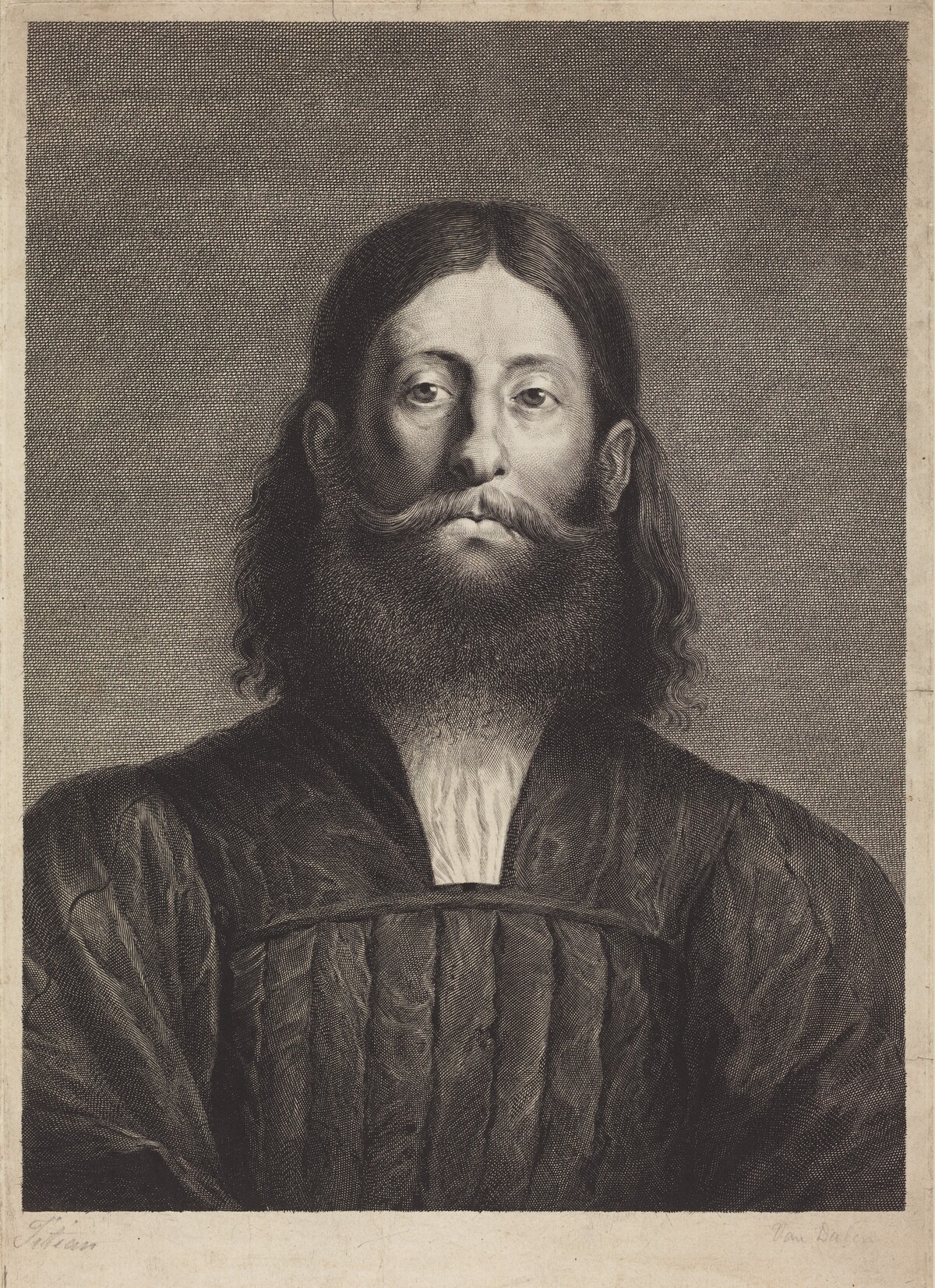 Giorgione Barbarelli by Cornelis van Dalen I, after Titian
