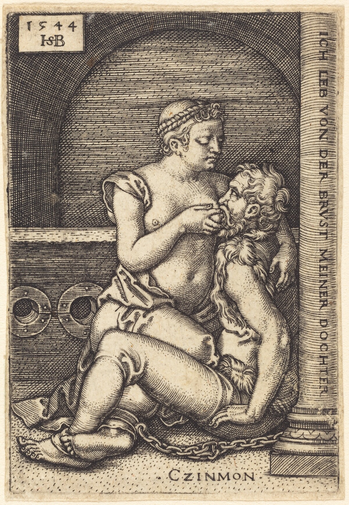 Cimon and Pero by Sebald Beham, after Barthel Beham