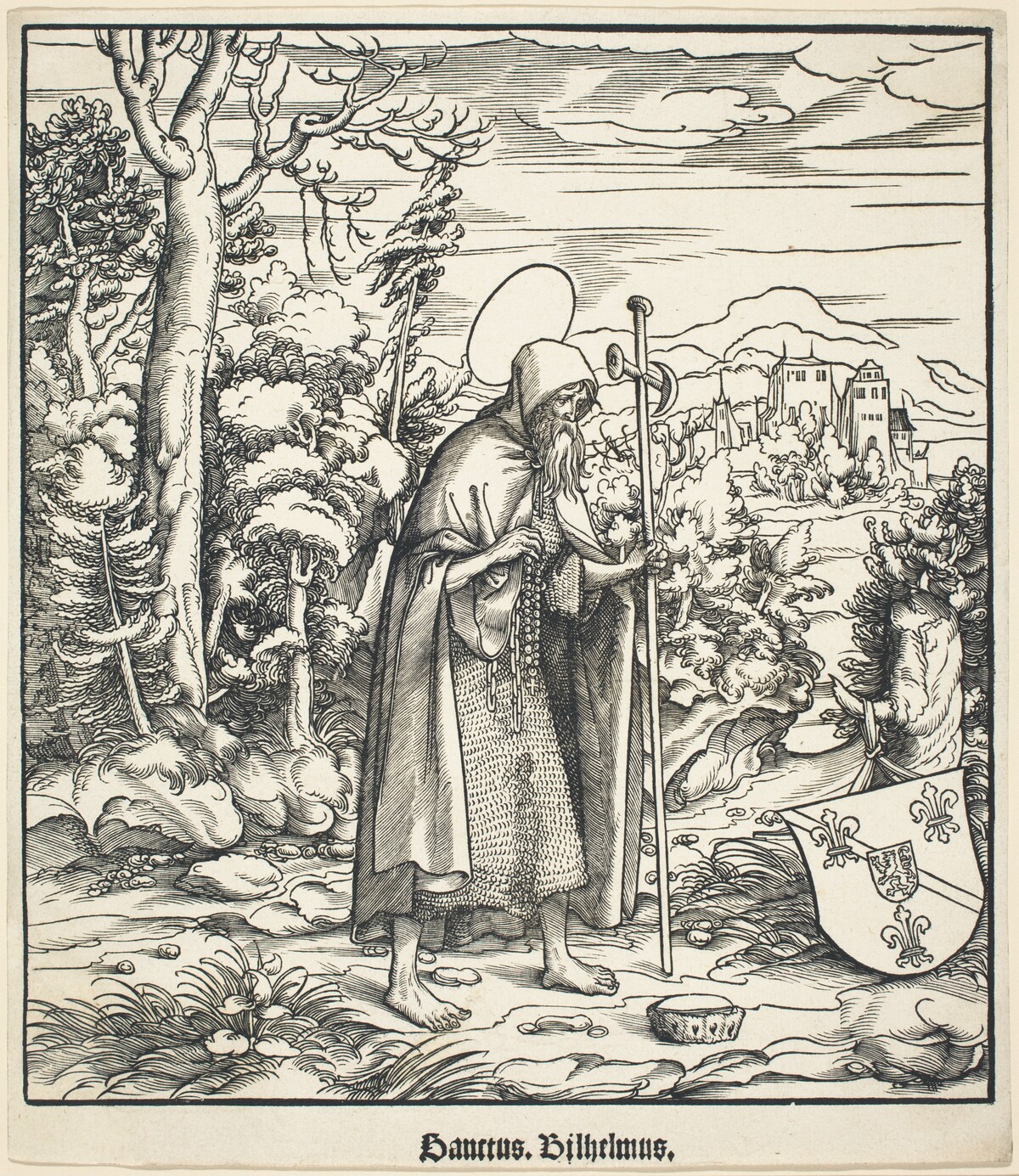 Saint Guilhelmus by Cornelis Liefrinck I, after Leonhard Beck