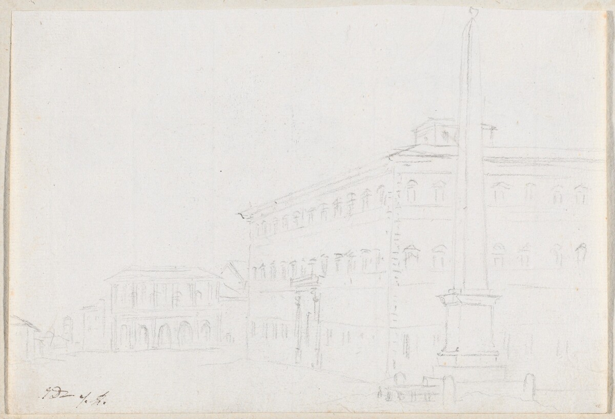 A Piazza with an Obelisk by Jacques-Louis David