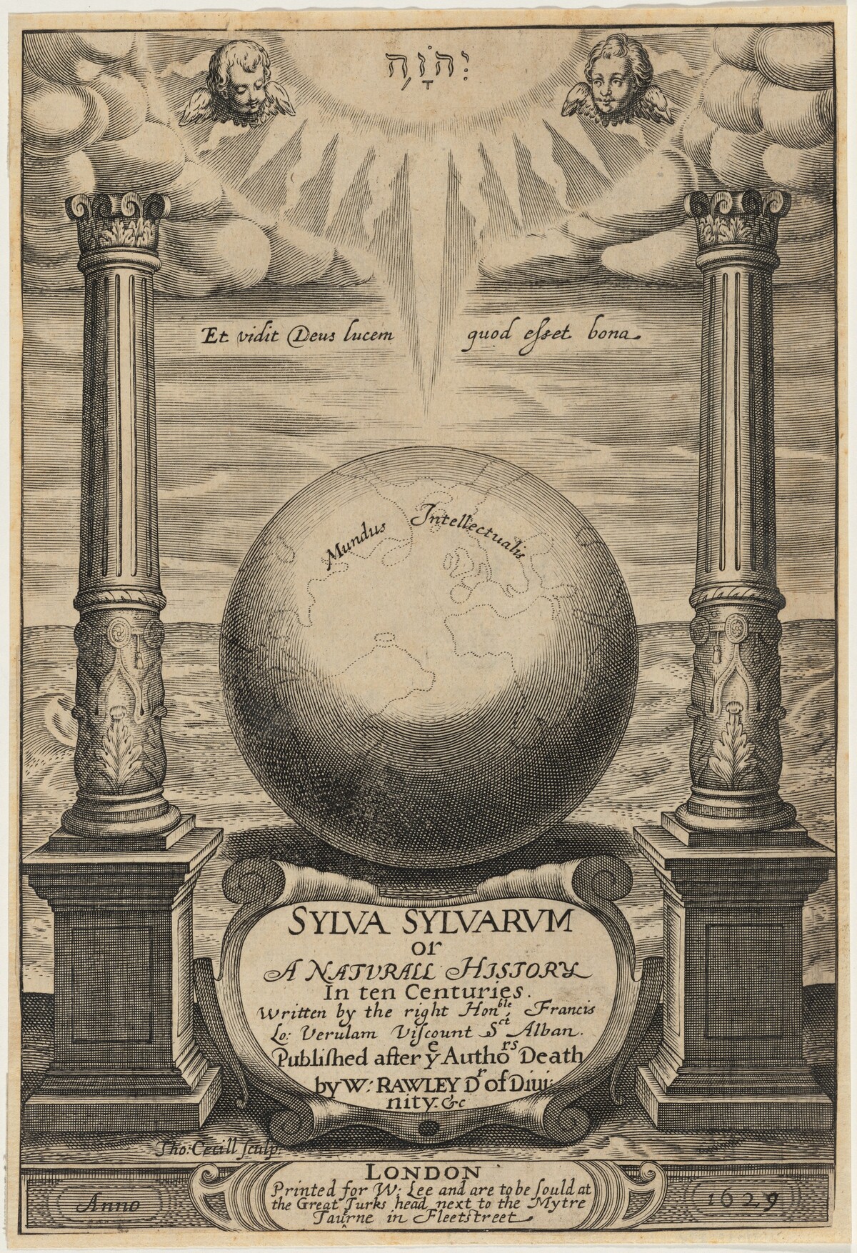 Title Page for Sylva Sylvarum, Francis Bacon by Thomas Cecil