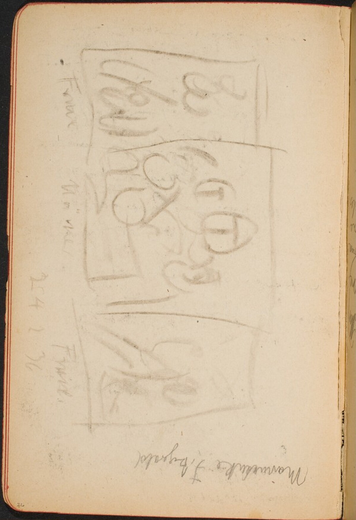 Entwurf für ein Triptychon (Sketch for a Triptych) [p. 26] by Max Beckmann