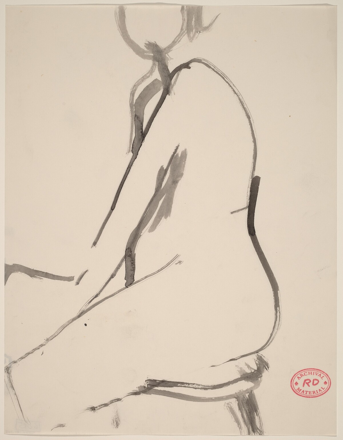Untitled [side view of kneeling nude] by Richard Diebenkorn