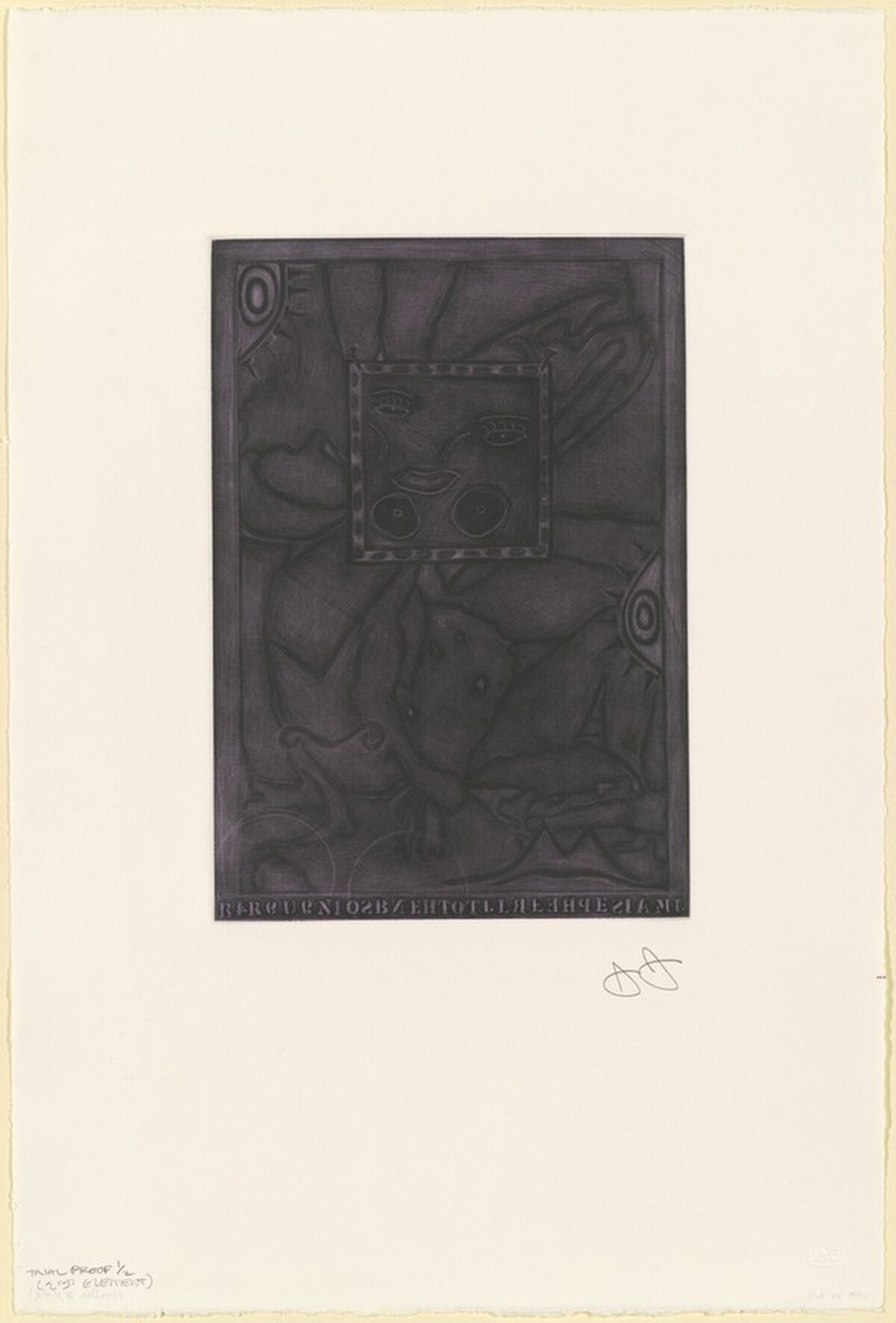 Untitled (Purple Mezzotint) [trial proof] by Jasper Johns