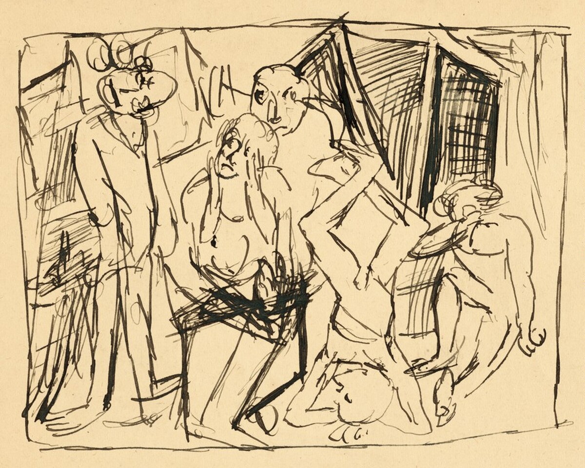 Sketch for "The Night" by Max Beckmann