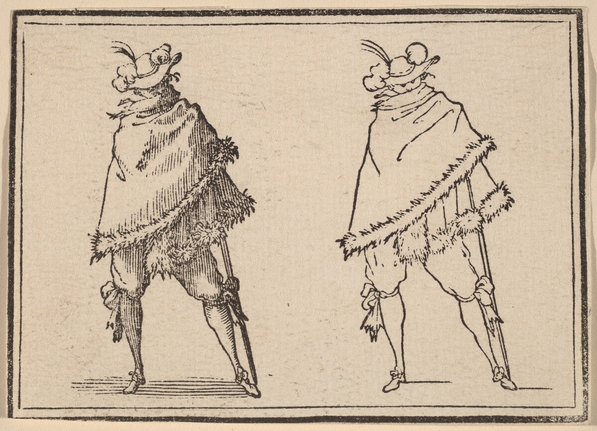 Gentleman Wrapped in his Mantle by Edouard Eckman after Jacques Callot