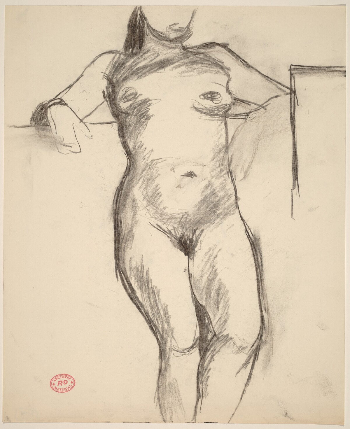 Untitled [female nude leaning against wall] by Richard Diebenkorn