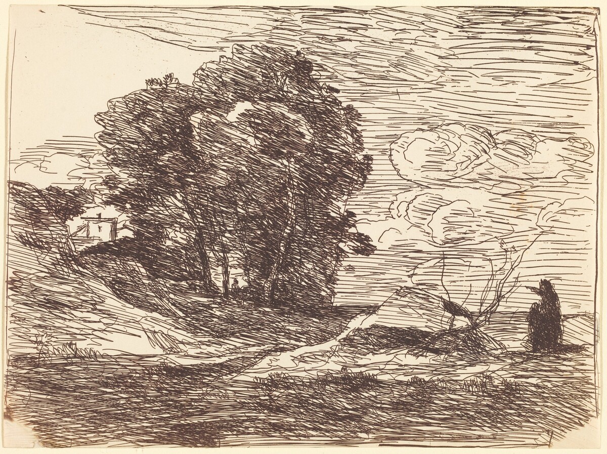 Poet's Dwelling (La Demeure du poete) by Jean-Baptiste-Camille Corot