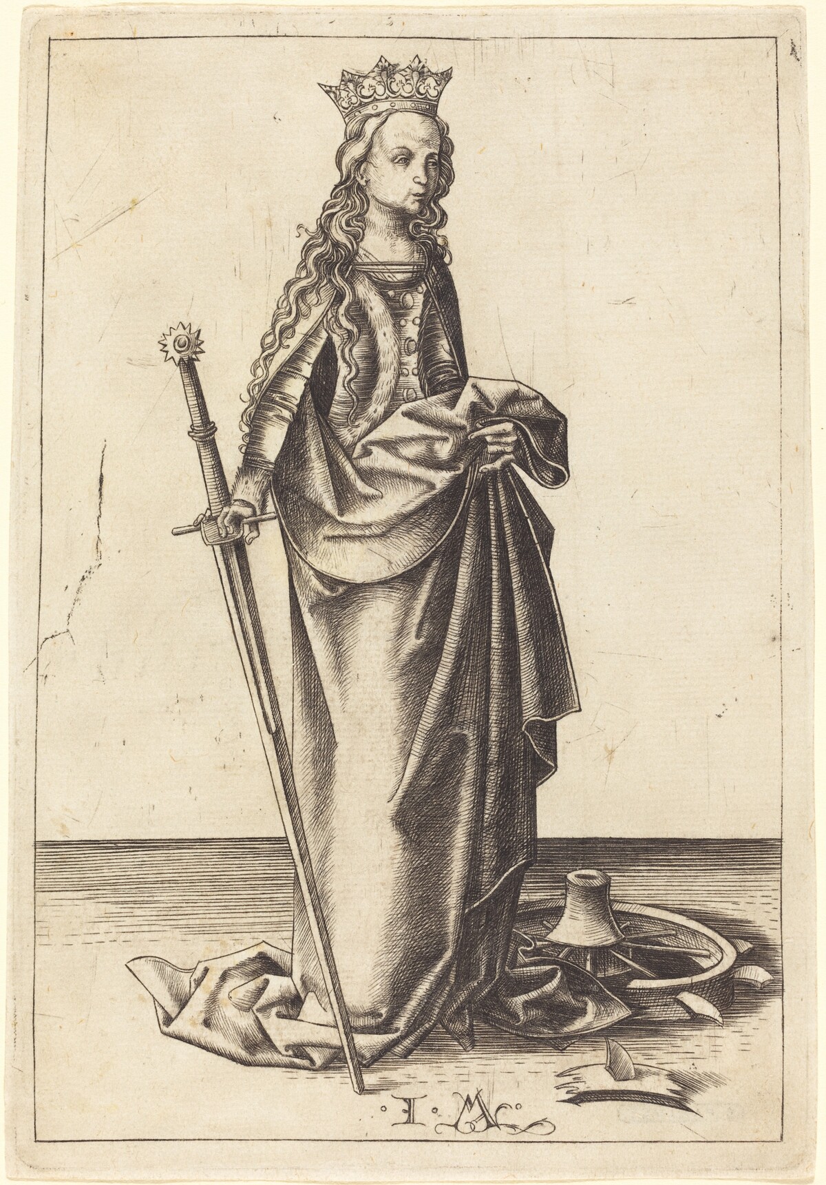 Saint Catherine by Israhel van Meckenem