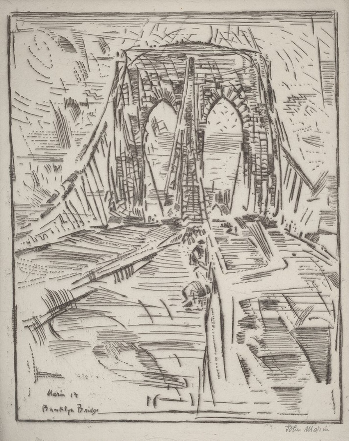 Brooklyn Bridge (Mosaic) by John Marin