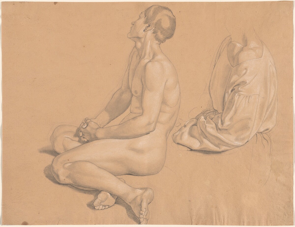 A Seated Man Nude and then Clothed by Gustav Heinrich Naeke