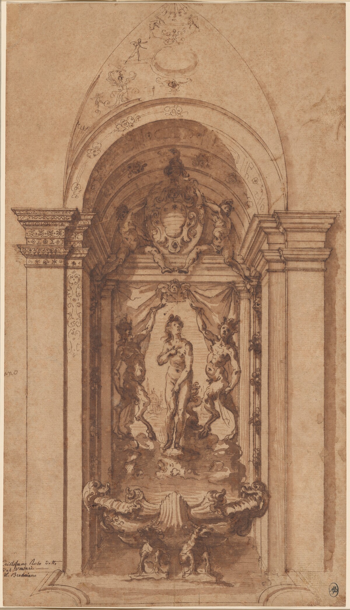 A Design for a Wall Decoration or Fountain by Cherubino Alberti