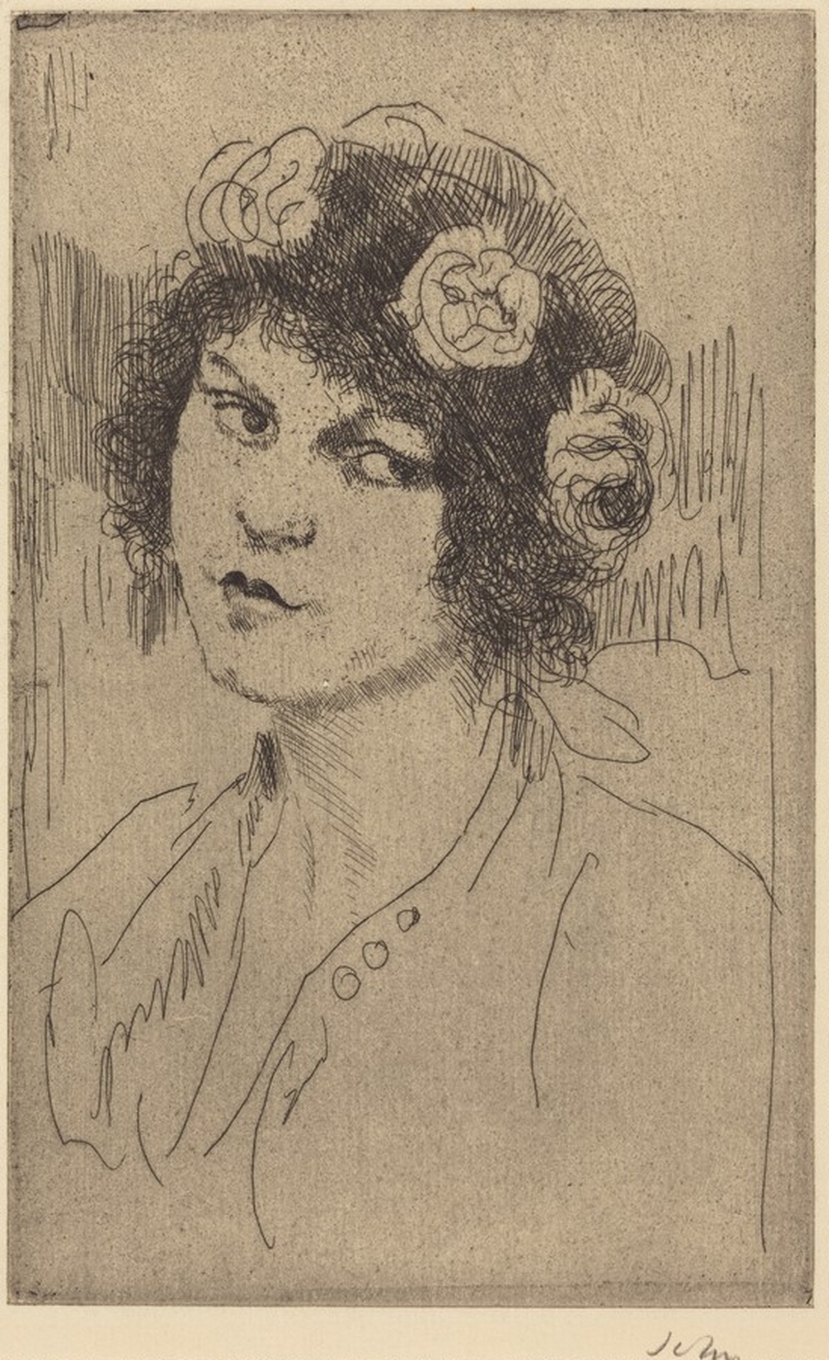 The Flowered Toque by Augustus John