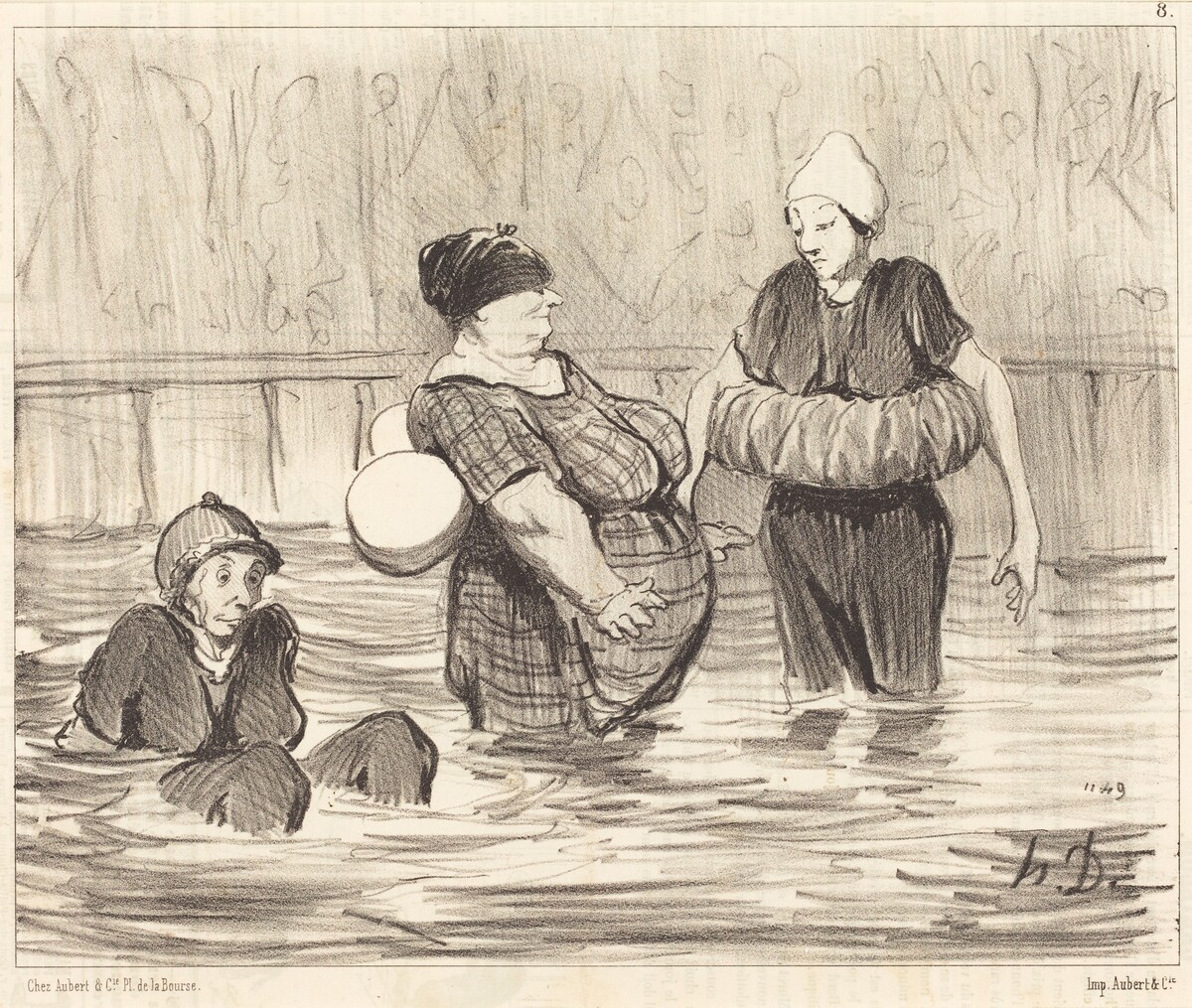 Les Baigneuses prudentes by Honoré Daumier