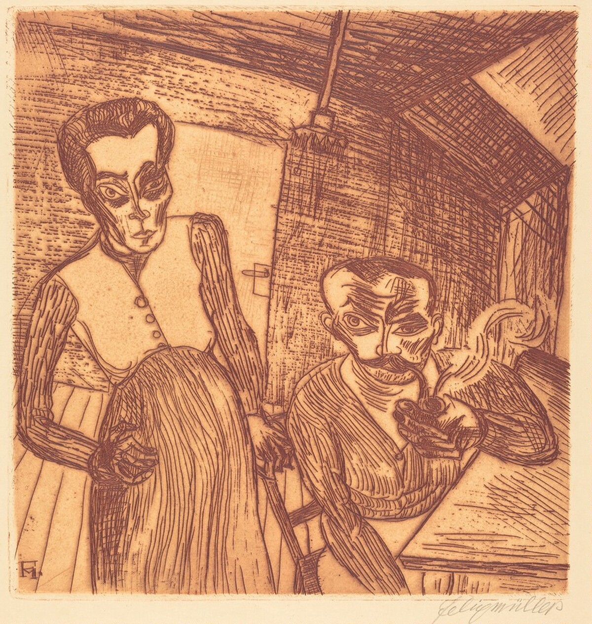 Working-Class Couple by Conrad Felixmüller